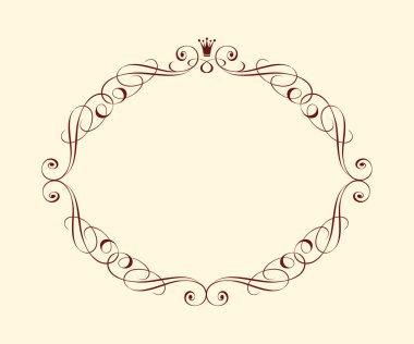 Taç ile zarif retro çerçeve.