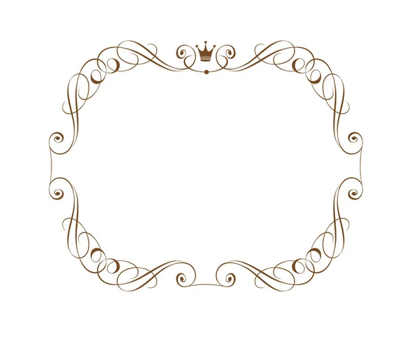 Elegante Retro Frame Met Kroon — Stockvector