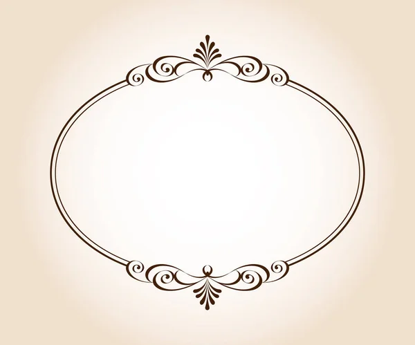 Elegante Cornice Ovale Retrò Illustrazione Vettoriale — Vettoriale Stock