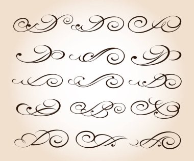  Zarif tasarım unsurları. Vektör çizim.