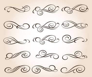  Zarif tasarım unsurları. Vektör çizim.