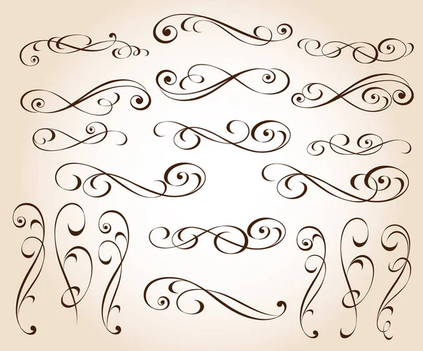 Set Elegante Decoratieve Scroll Elementen Vectorillustratie — Stockvector