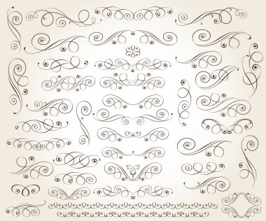 Tasarım öğeleri kümesi. Vektör çizim.