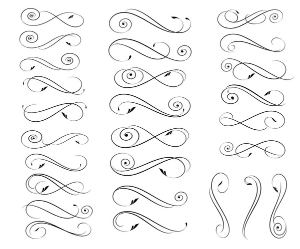Set Ornamental Rule Lines Different Design Vintage Style — Stock Vector