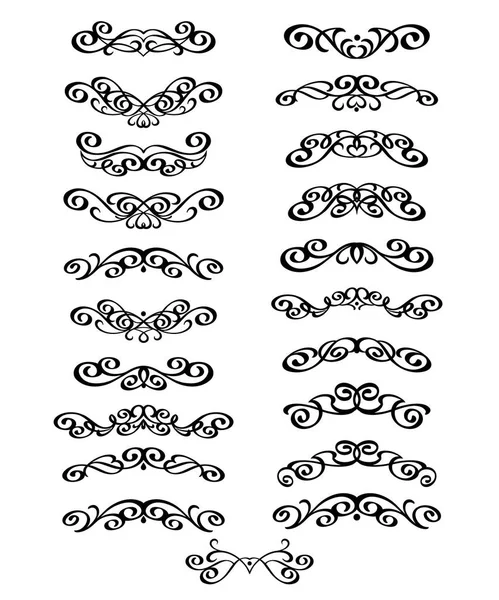 Set Retro Text Dividers Decorative Calligraphic Lines Vector Illustration — Stock Vector