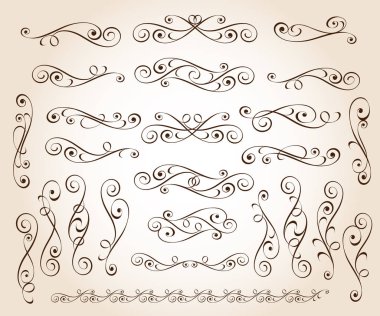  Zarif tasarım unsurları. Vektör çizim.