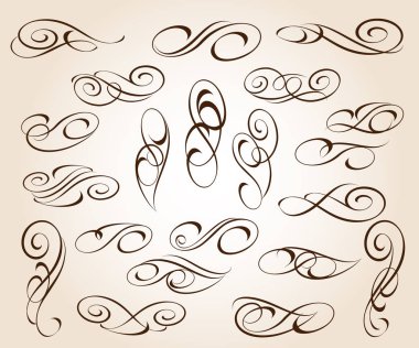 Dekoratif öğeler kümesi. Dividers.Vector illüstrasyon.