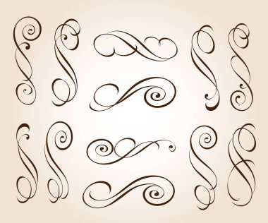 Dekoratif öğeler kümesi. Dividers.Vector illüstrasyon.