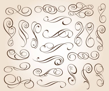 Dekoratif öğeler kümesi. Dividers.Vector illüstrasyon.