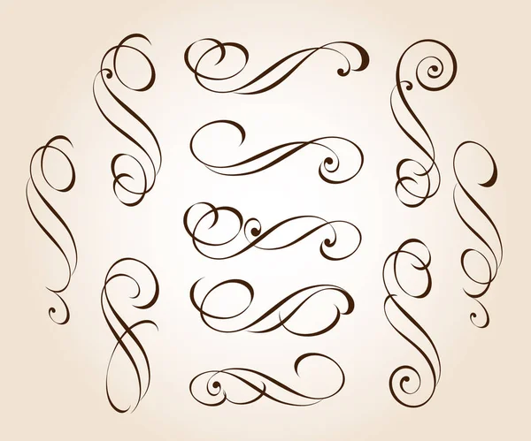 Uppsättning Dekorativa Element Dividers Vector Illustration — Stock vektor