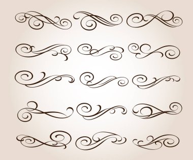  Zarif tasarım unsurları. Vektör çizim.