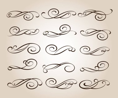  Zarif tasarım unsurları. Vektör çizim.