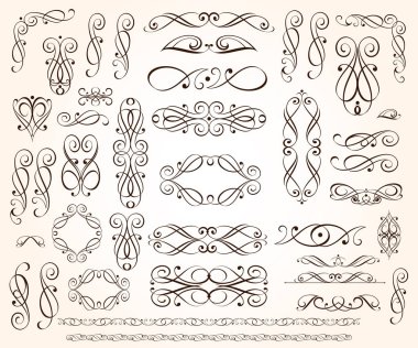  Zarif tasarım unsurları. Vektör çizim.