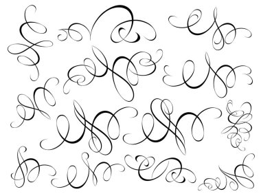 Kaligrafi tasarım öğeleri ile çizim vektör .