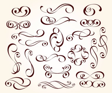 Dekoratif tasarım elemanları ile vektör çizimi.