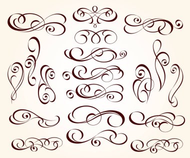 Dekoratif tasarım elemanları ile vektör çizimi.