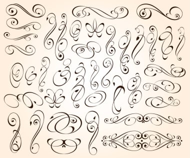 Zarif tasarım unsurları. Vektör çizim.