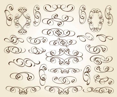 Zarif tasarım unsurları. Vektör çizim.