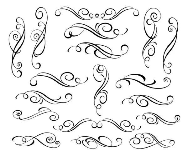 Uppsättning Dekorativa Element Dividers Vector Illustration — Stock vektor