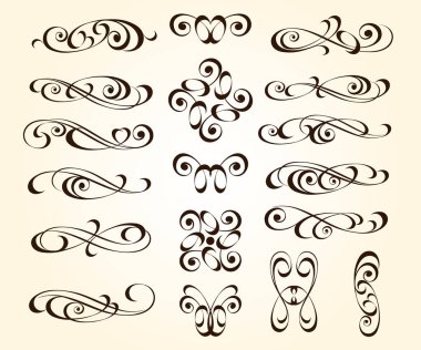 Dekoratif öğeler kümesi. Dividers.Vector illüstrasyon.