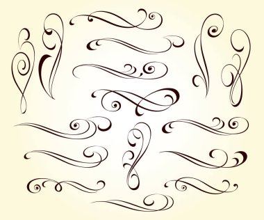 Dekoratif öğeler kümesi. Dividers.Vector illüstrasyon.