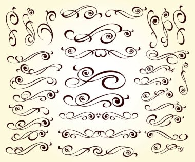 Dekoratif öğeler kümesi. Dividers.Vector illüstrasyon.