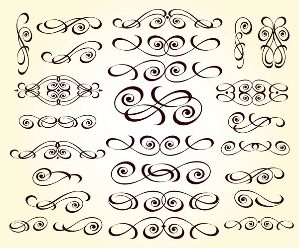 Dekoratif öğeler kümesi. Dividers.Vector illüstrasyon.