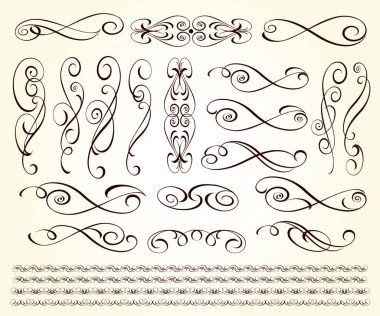 Tasarım için dekoratif öğeler kümesi izole, düzenlenebilir.