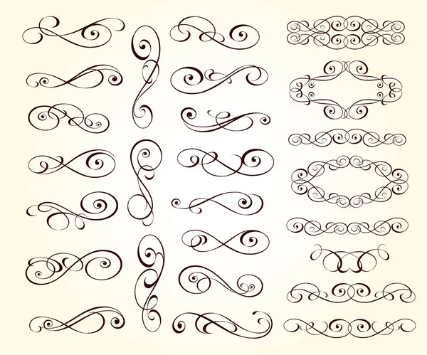 Набор Декоративных Элементов Дизайна Изолированный Редактируемый — стоковый вектор
