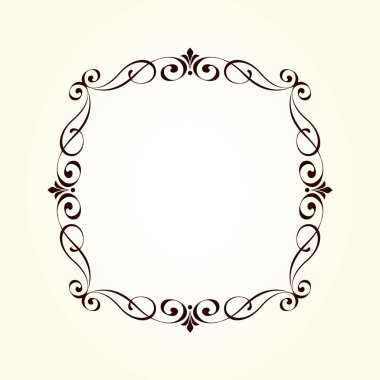 Çerçeve zarif antika. Vektör illüstrasyonu.