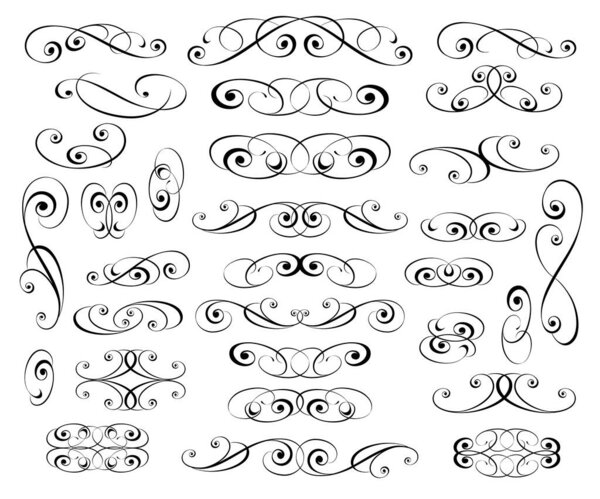 Calligraphic elegant design elements for your sophisticated designs.