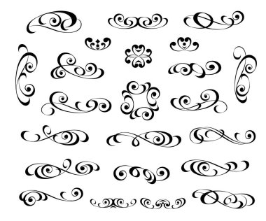 Tasarım için dekoratif öğeler kümesi izole, düzenlenebilir.