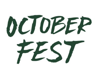 Ekim festivali kartı. El Çizimi Mektubu 'nun Vektör İllüstrasyonu. Kaligrafi stili. Beyaz arkaplanda izole edilmiş.