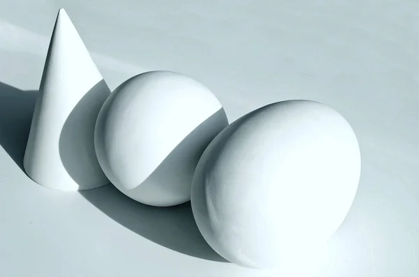 Abstraktes Futuristisches Bild Geometrischer Formen Von Kegel Ball Und Auf — Stockfoto
