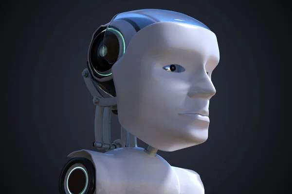 Rendered Illustration Robotic Head Artificial Intelligence Concept — Stock Photo, Image