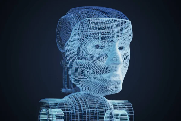 Model Robotic Head Rendered Illustration — Stock Photo, Image