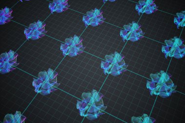 Structure of extra dimensions in String theory in physics. 3D rendered illustration. clipart