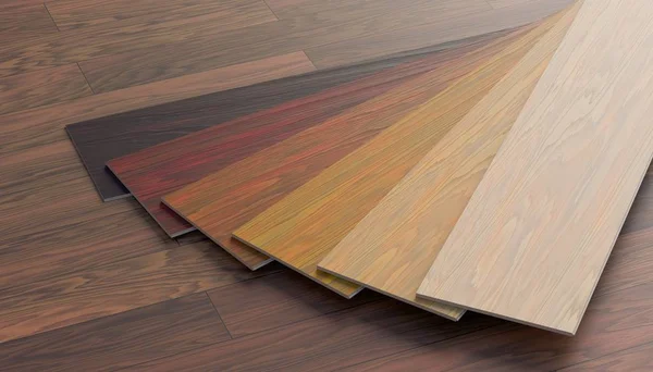Color Samples Wooden Laminate Floor Rendered Illustration — Stock Photo, Image
