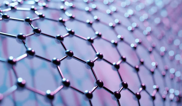 Struktur künstlichen sechseckigen Nanomaterials. Nanotechnologie — Stockfoto