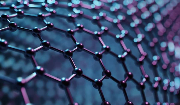 Structure of hexagonal nano material. Nanotechnology concept. Ab — Stock Photo, Image