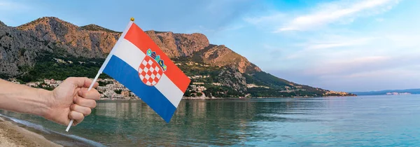 Панорама Пляжу Оміді Хорватія — стокове фото