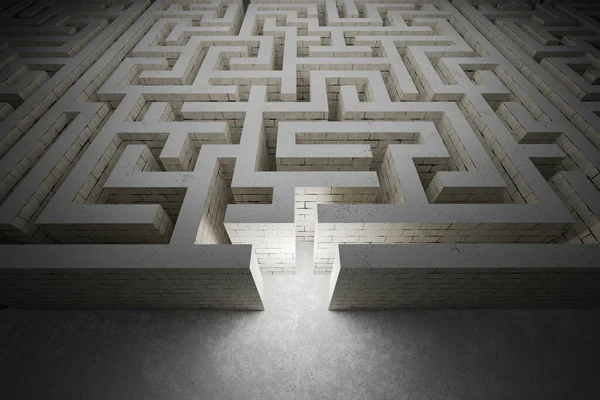 Maze Labyrinth Strategy Decision Making Concept Rendered Illustration — Stock Photo, Image