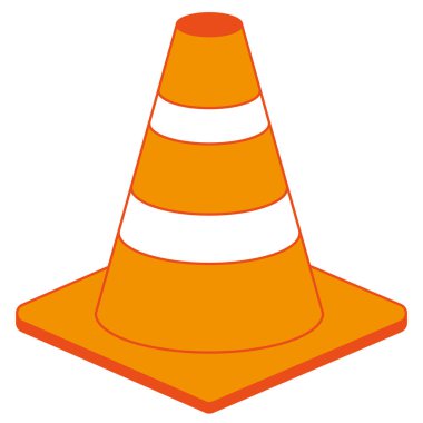 Turuncu yol trafik konisi simgesi vektörü