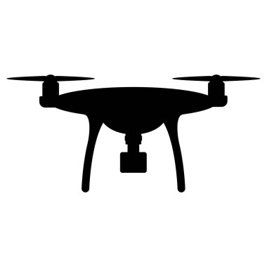 Drone Quadcopter siluet simgesi logosu