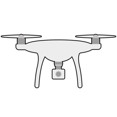 Kamera karikatür simgesi ile drone kuadcopter