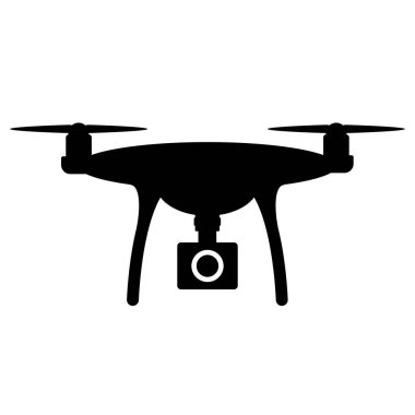 Drone siluet simgesine kamera monte edildi