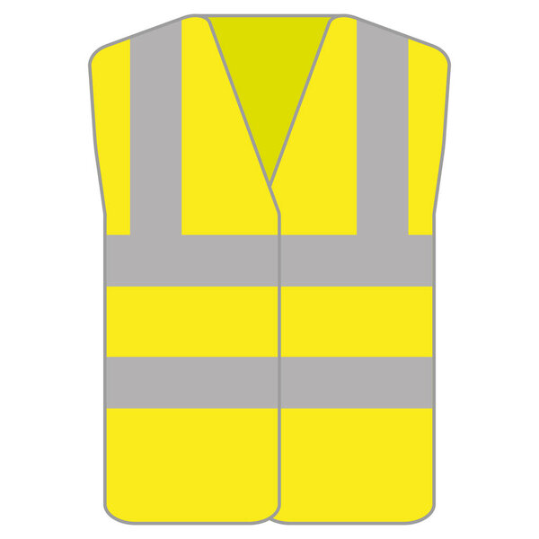 Hi Vis vest jacket neon yellow icon vector