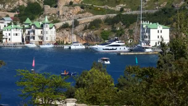 Bay Met Uitzicht Mooie Stad Baai Een Historische Plaats Met — Stockvideo