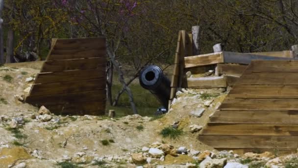 Cannone Del Xviii Secolo Coinvolto Nella Difesa Della Città Struttura — Video Stock