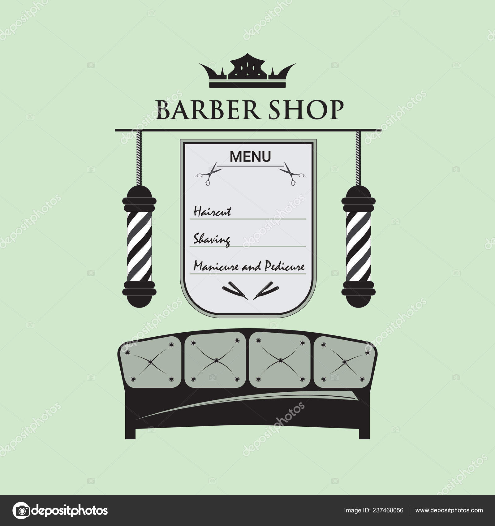 Signboard Barbershop Decorated Retro Style Logo Hair Salon
